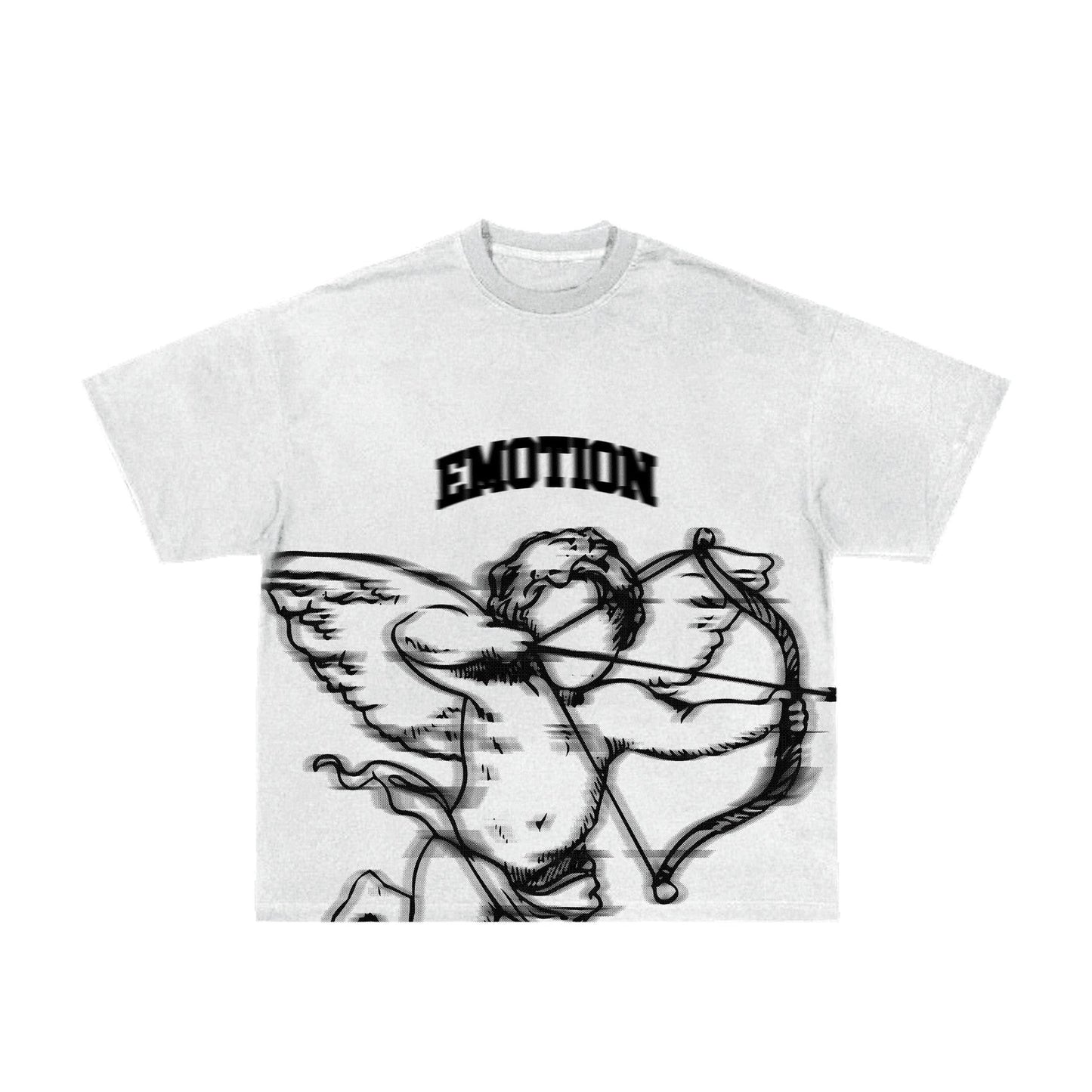 Vintage Angel Emotion Print Cotton T-Shirt