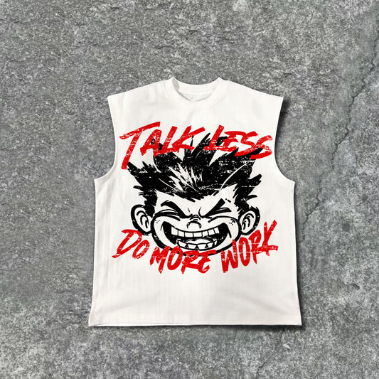 Brother Talk Less And Work More Casual Cotton Tank Top