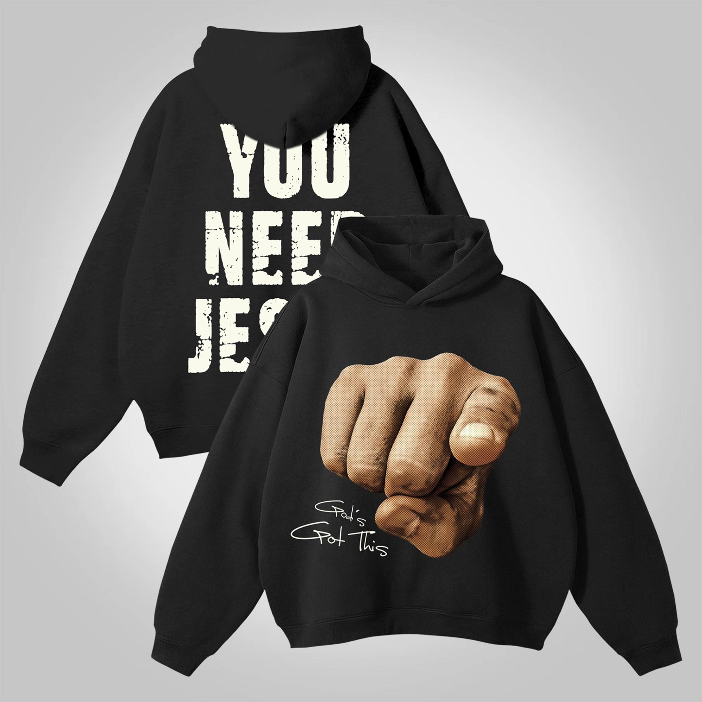 Vercoo You Need Jesus Graphic Hoodie