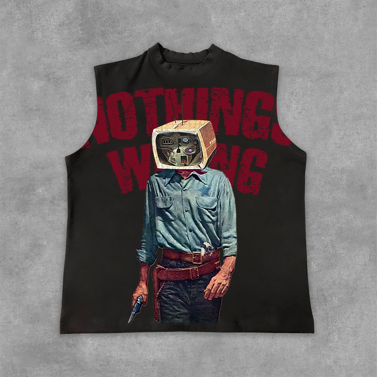 Vercoo Vintage Nothing Wrong Graphic Print Cotton Tank Top