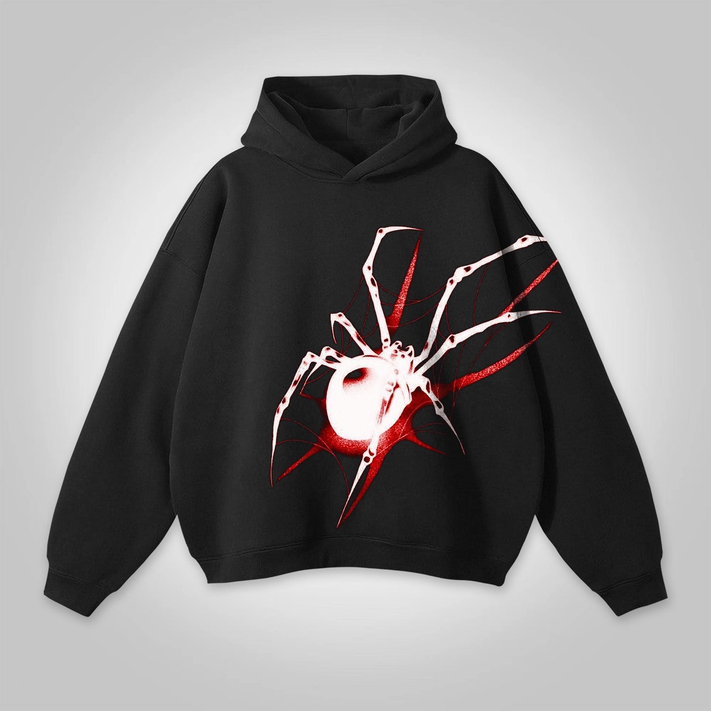 Vercoo Vintage Spider Graphics Print Pocketless Hoodie