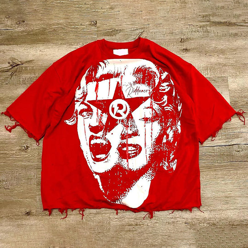 One Silver Dollar Abstract Human Face Graphics Cotton Unisex T-Shirt