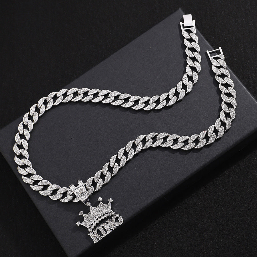 Hip Hop King Crown Diamond Cuban Necklace