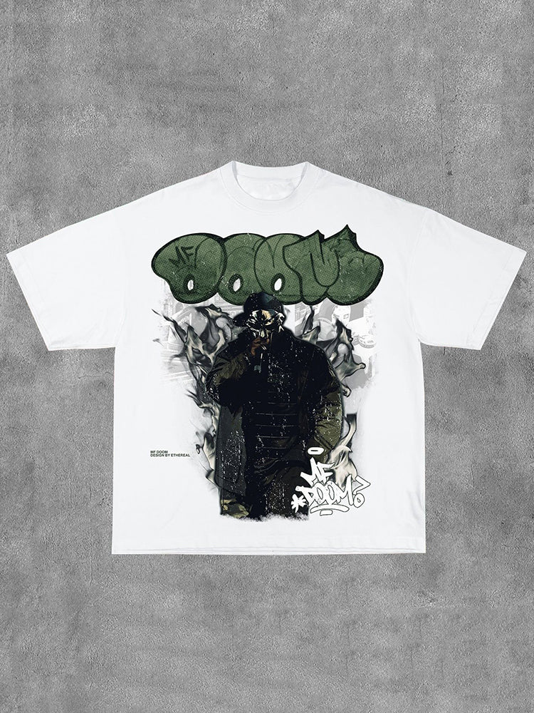 Vintage Mf Doom Graphic Cotton T-Shirt