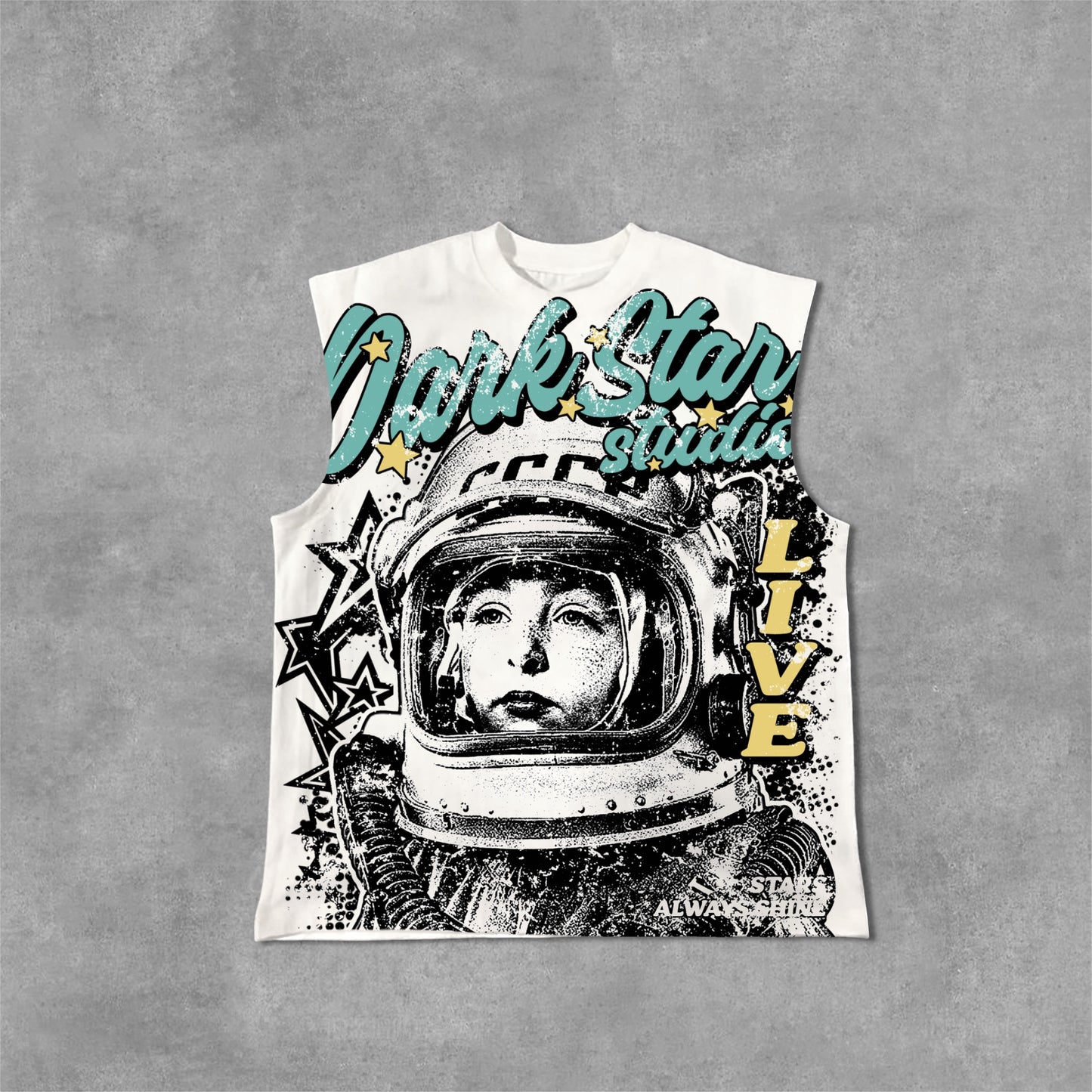 Darkstar - New Pattern Print Astronaut - Alive Graphics Cotton Tank Top