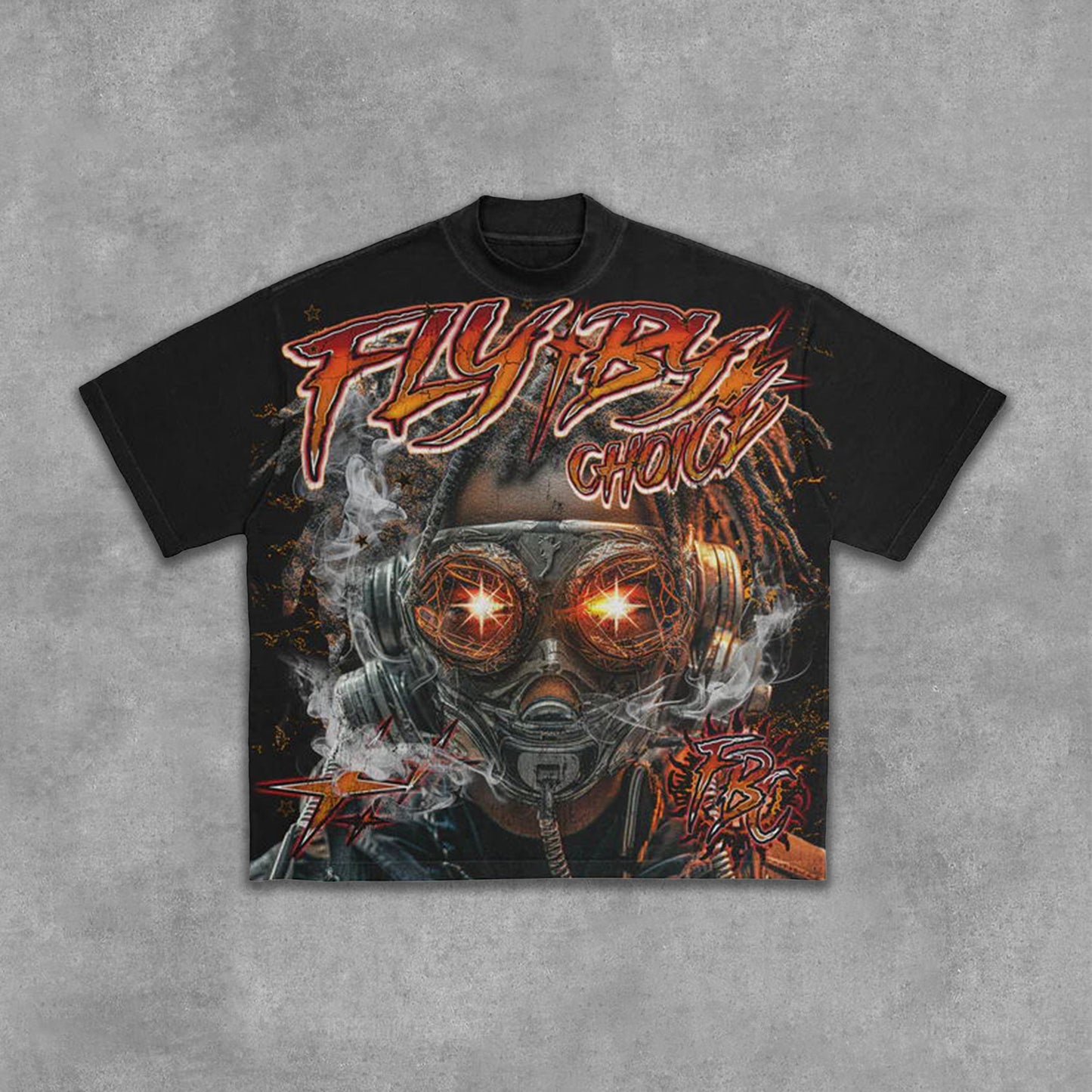 Fly By Choice Gas Mask Graphics Print Cotton Casual T-Shirt