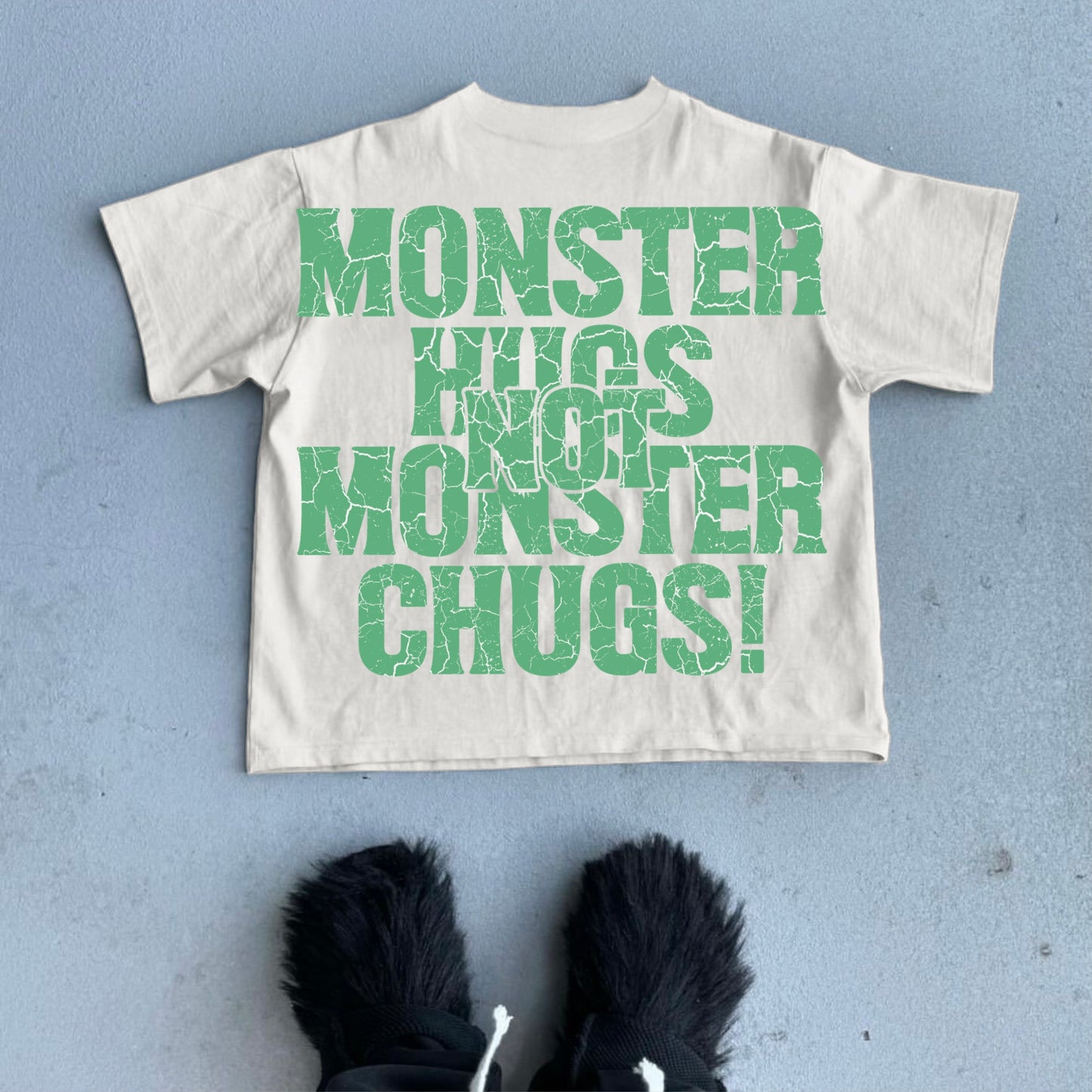 Monster Hugs - Fun Slage Printed Graphic Cotton T-Shirt