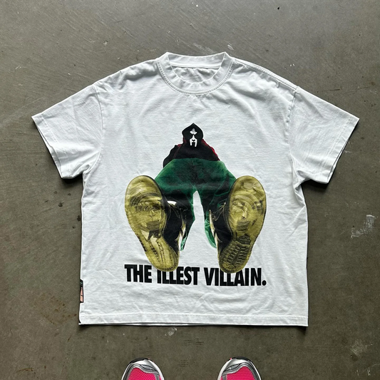 Vintage The Illest Villain Graphic Casual Street Basketball T-Shirt