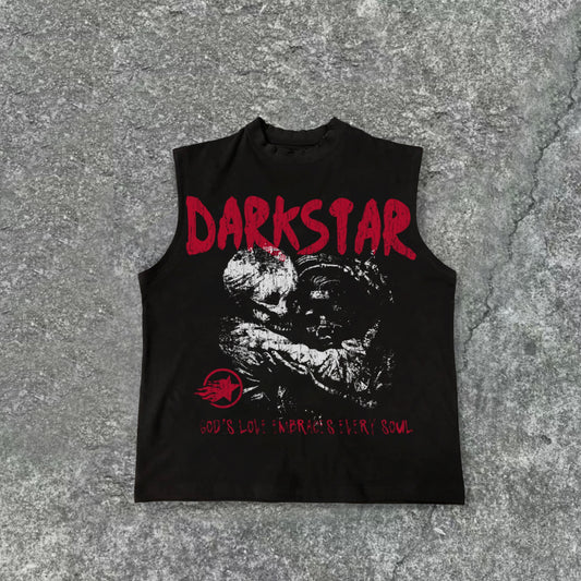 Darkstar-Soul Of God Vintage Old Print Pattern Cotton Tank Top