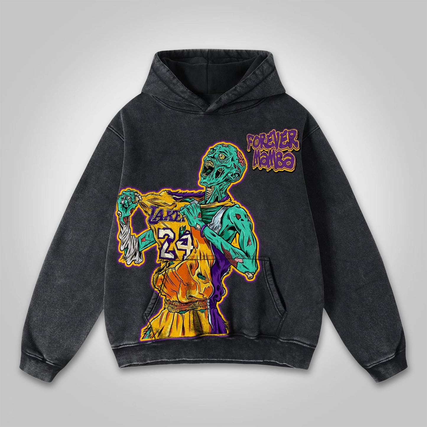 Vintage Basketball Legend Graphic Washed Pocket Hoodie