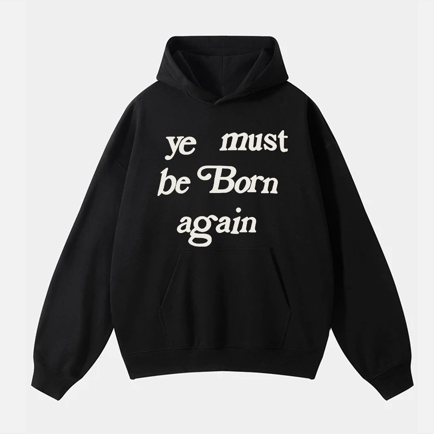 Men's Ye Must Be Born Again Graphic Printed Pocket Hoodie