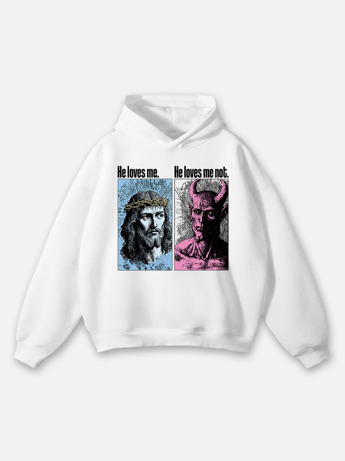 Jesus He Loves Me Retro Graphic Hoodie