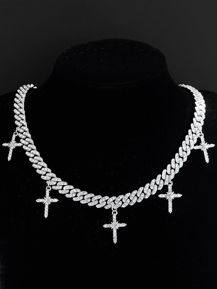 Hip Hop Cross Diamond Cuban Necklace