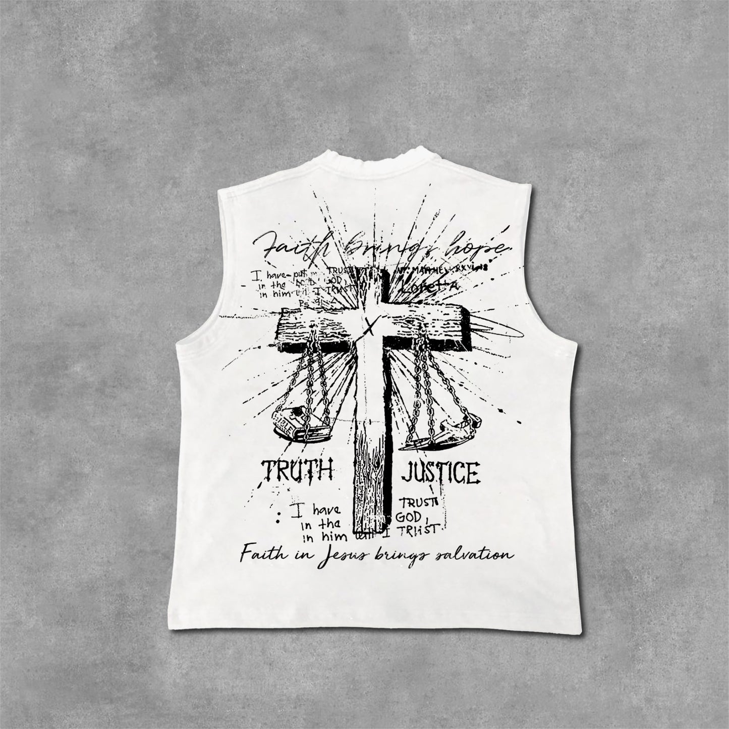 Jesus & God 2024 New Retro Old Graphic Cotton Sleeveless Vest