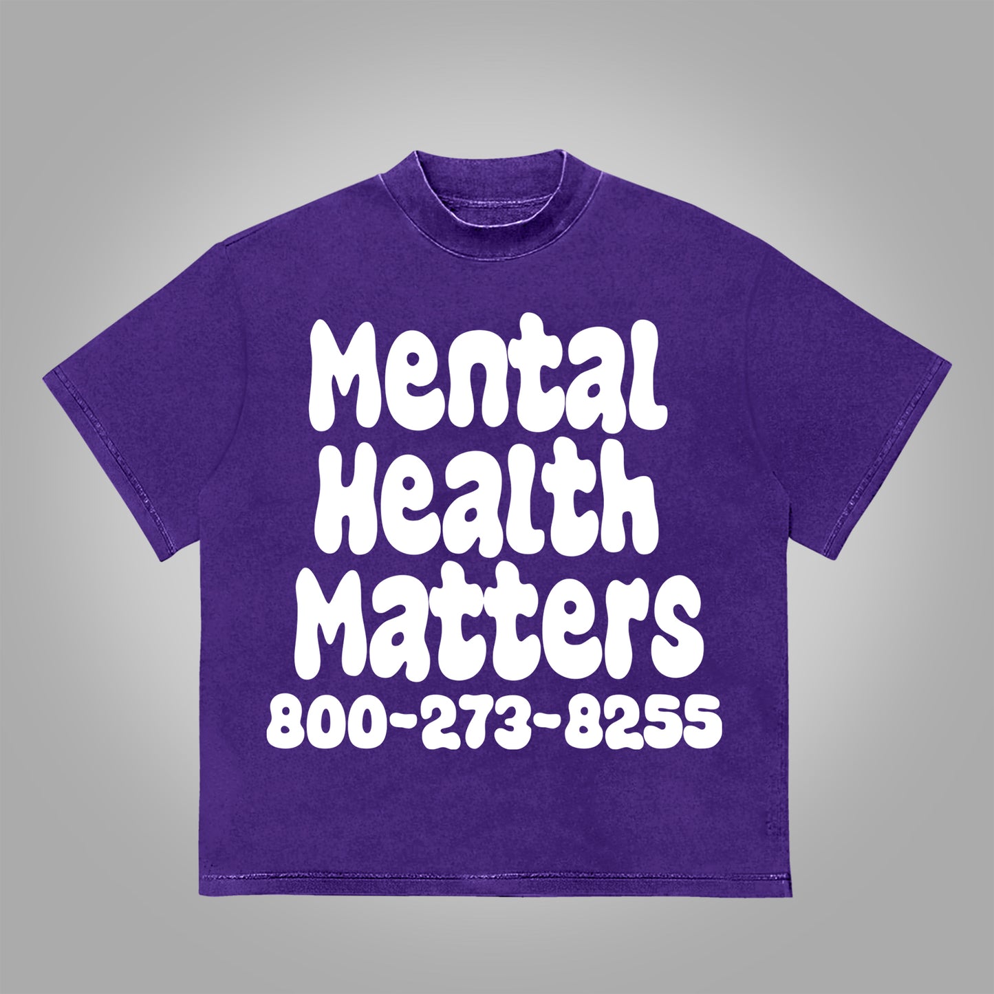 Vercoo Vintage Mental Health Matters Graphic Print Cotton T-Shirt