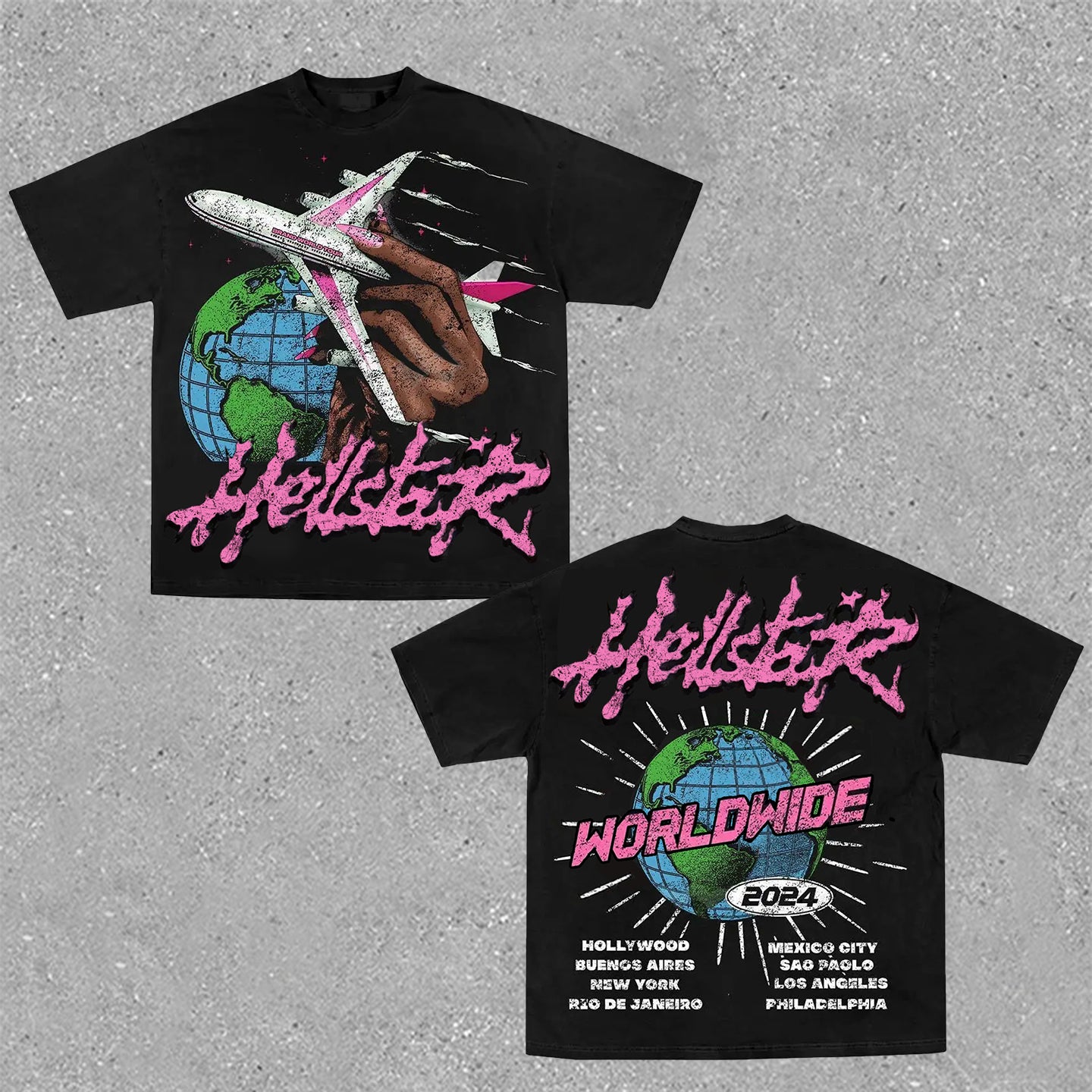 Hellstar Worldwide 2024 Graphic Print T-Shirt