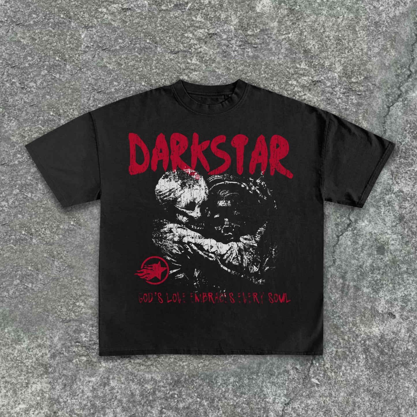 Darkstar-Soul Of God Vintage Old Print Graphic Cotton T-Shirt