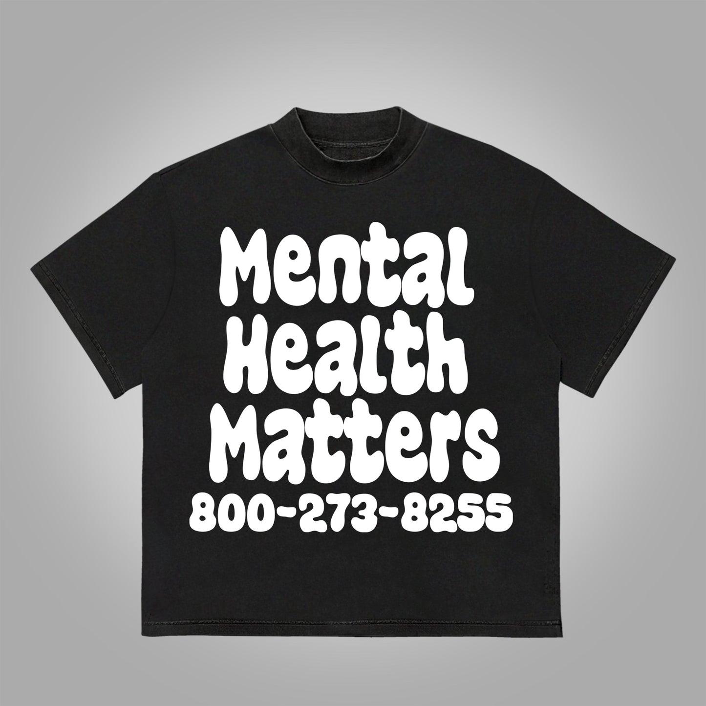 Vercoo Vintage Mental Health Matters Graphic Print Cotton T-Shirt