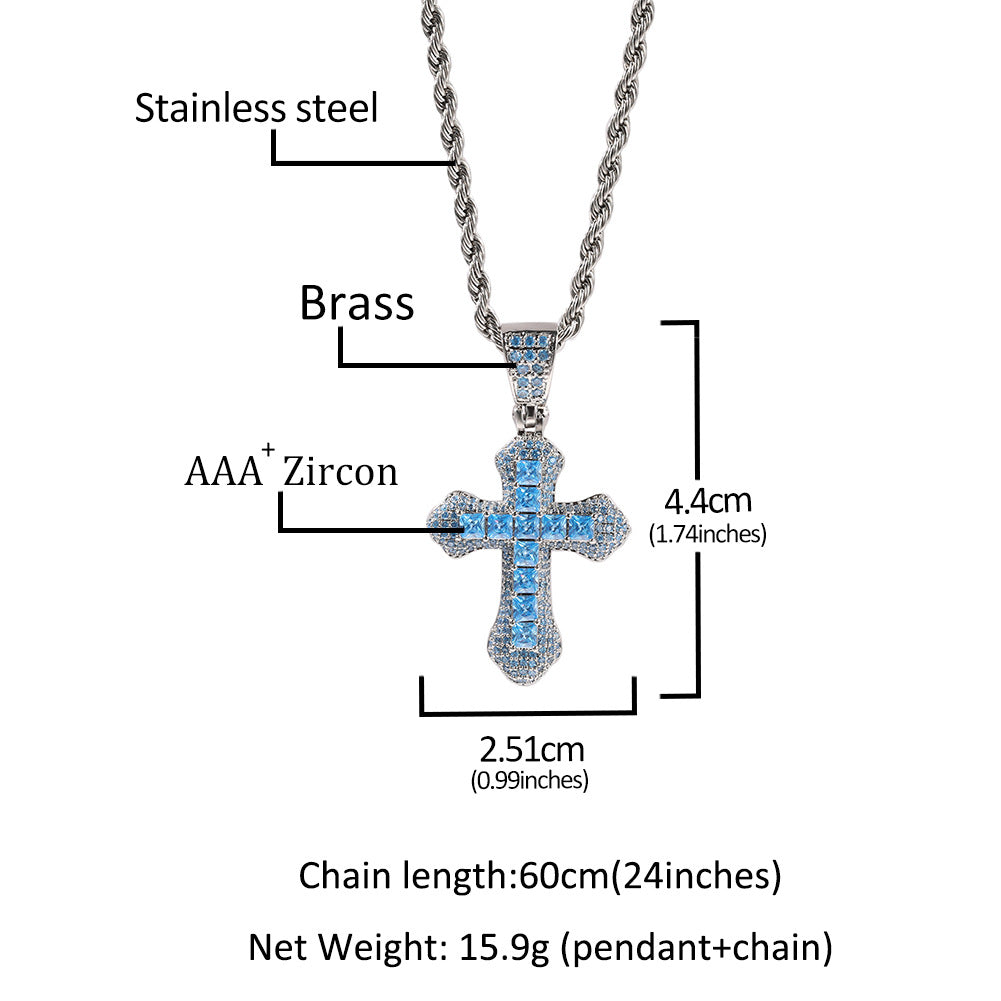 Diamond Hip Hop Fashion Cross Necklace