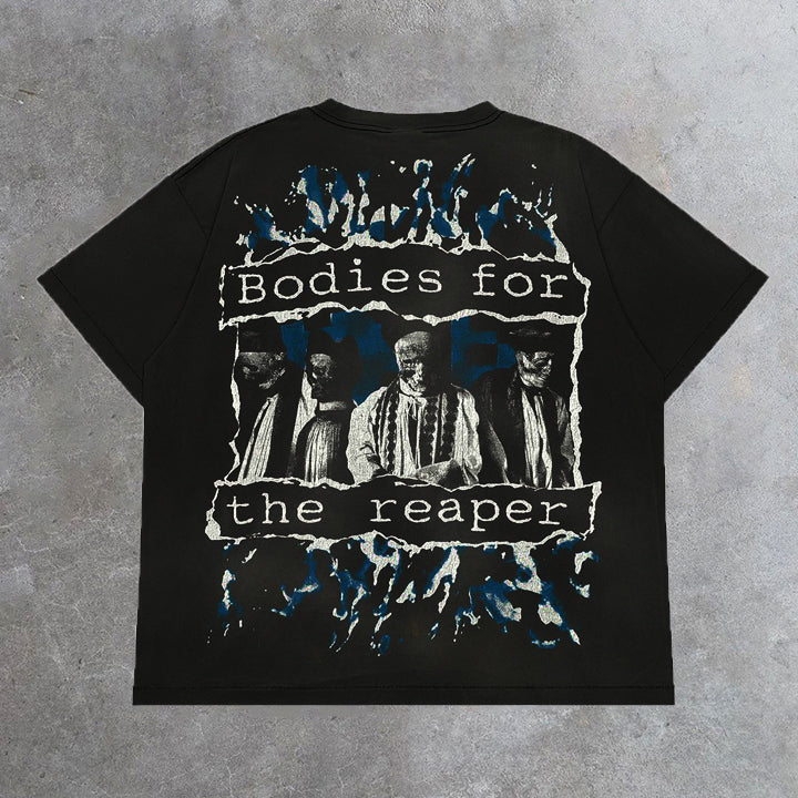 Vercoo Vintage Saint Bodies For The Reaper Graphic Cotton Short Sleeve T-Shirt