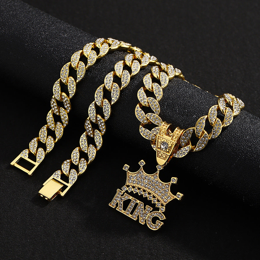 Hip Hop King Crown Diamond Cuban Necklace