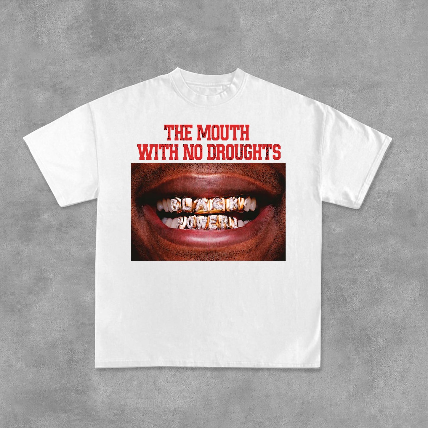 Lips Graphic The Mouth With No Droughts Print Cotton T-Shirt