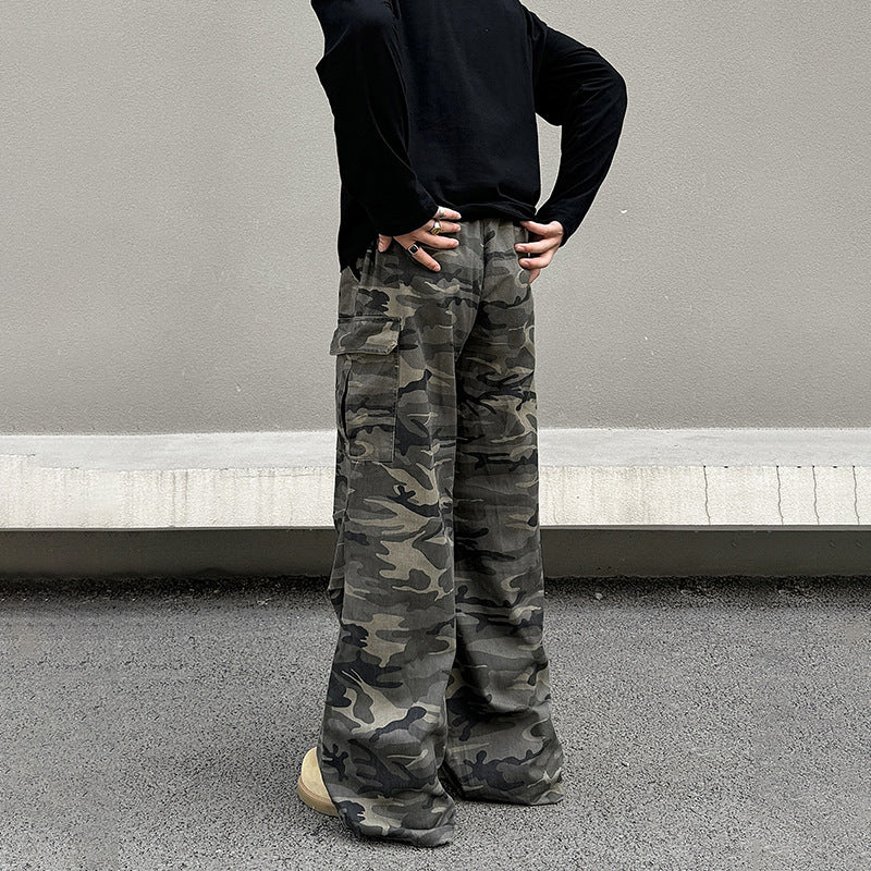 American Retro Camouflage Straight Cargo Pants