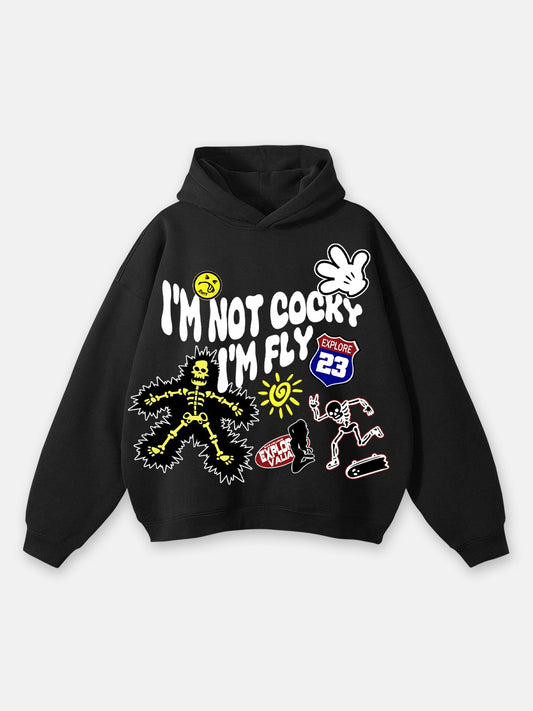 I'm Not Cocky Y2k Fashion Graphic Hoodie