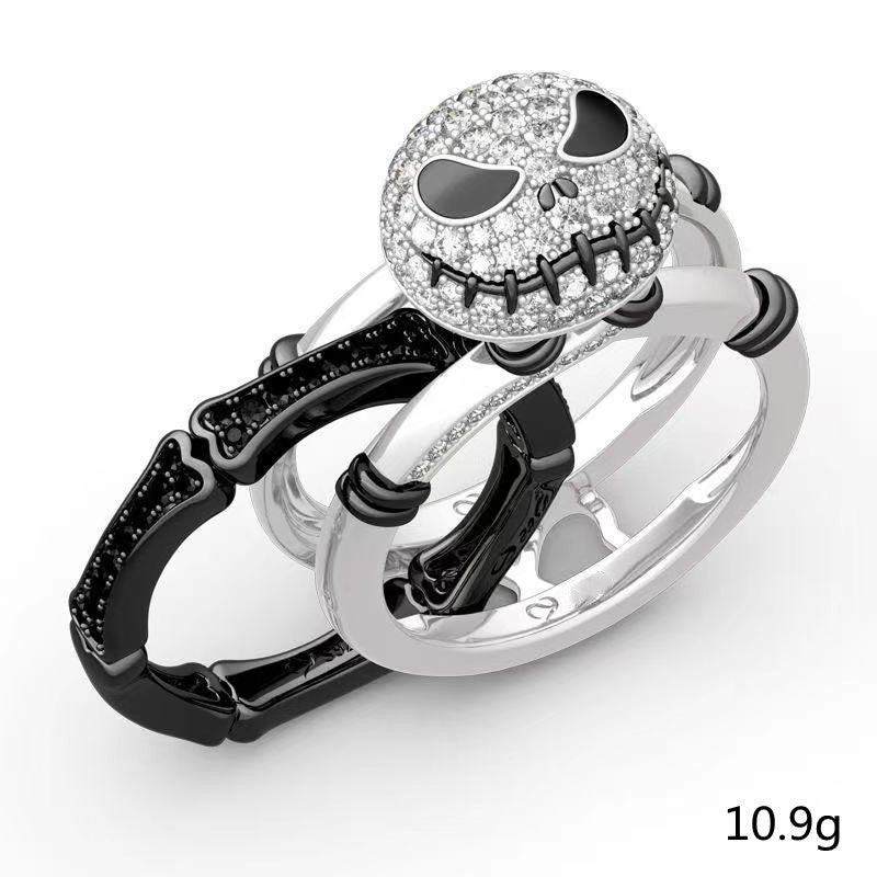 Colorblock Smiling Undead Skull Unisex Ring