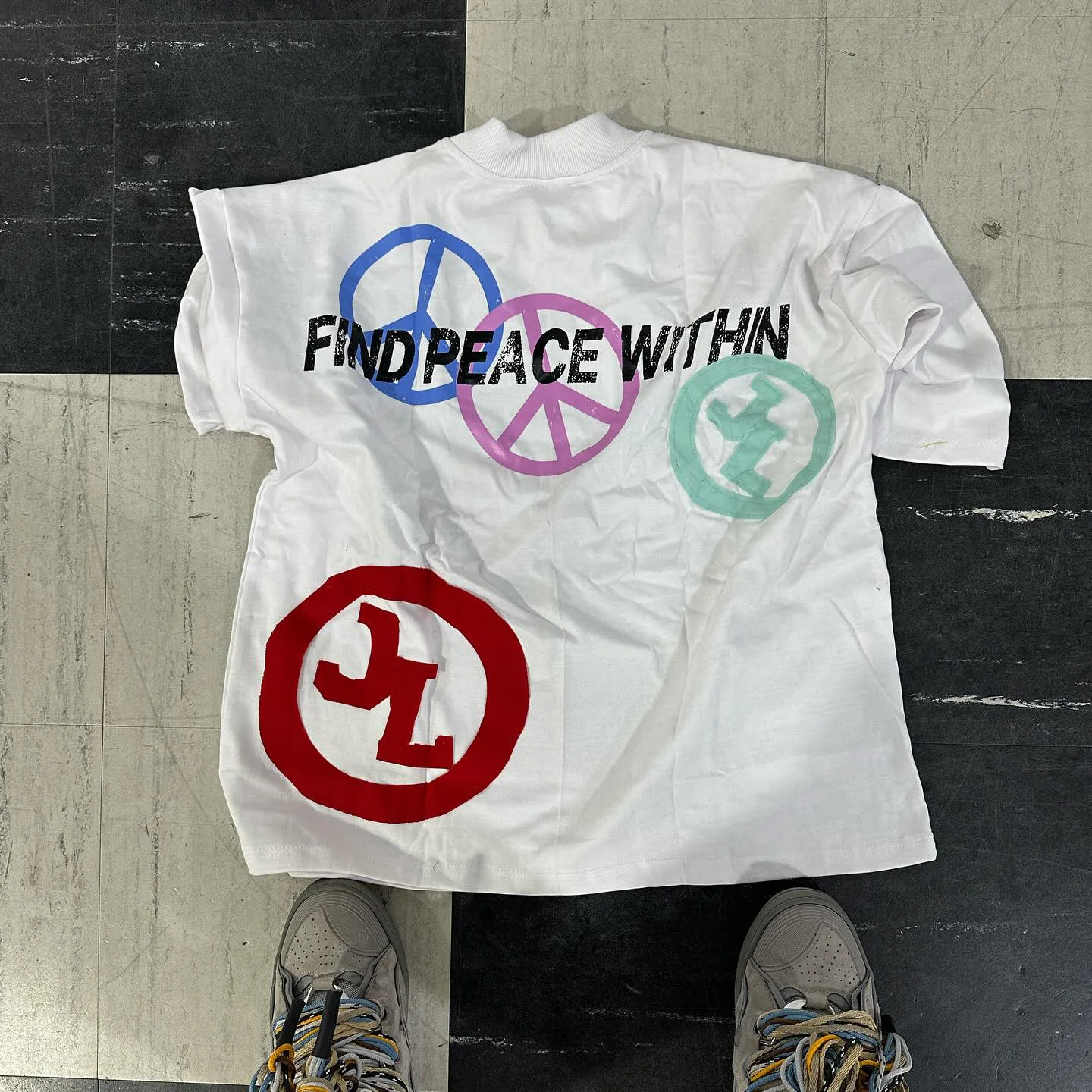 Vintage Find Peace Within Graphics Printed Cotton T-Shirt