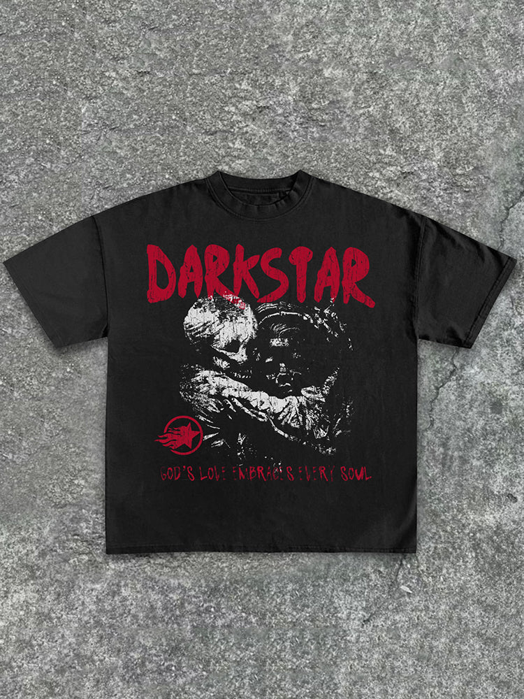 Darkstar-Soul Of God Vintage Old Print Graphic Cotton T-Shirt