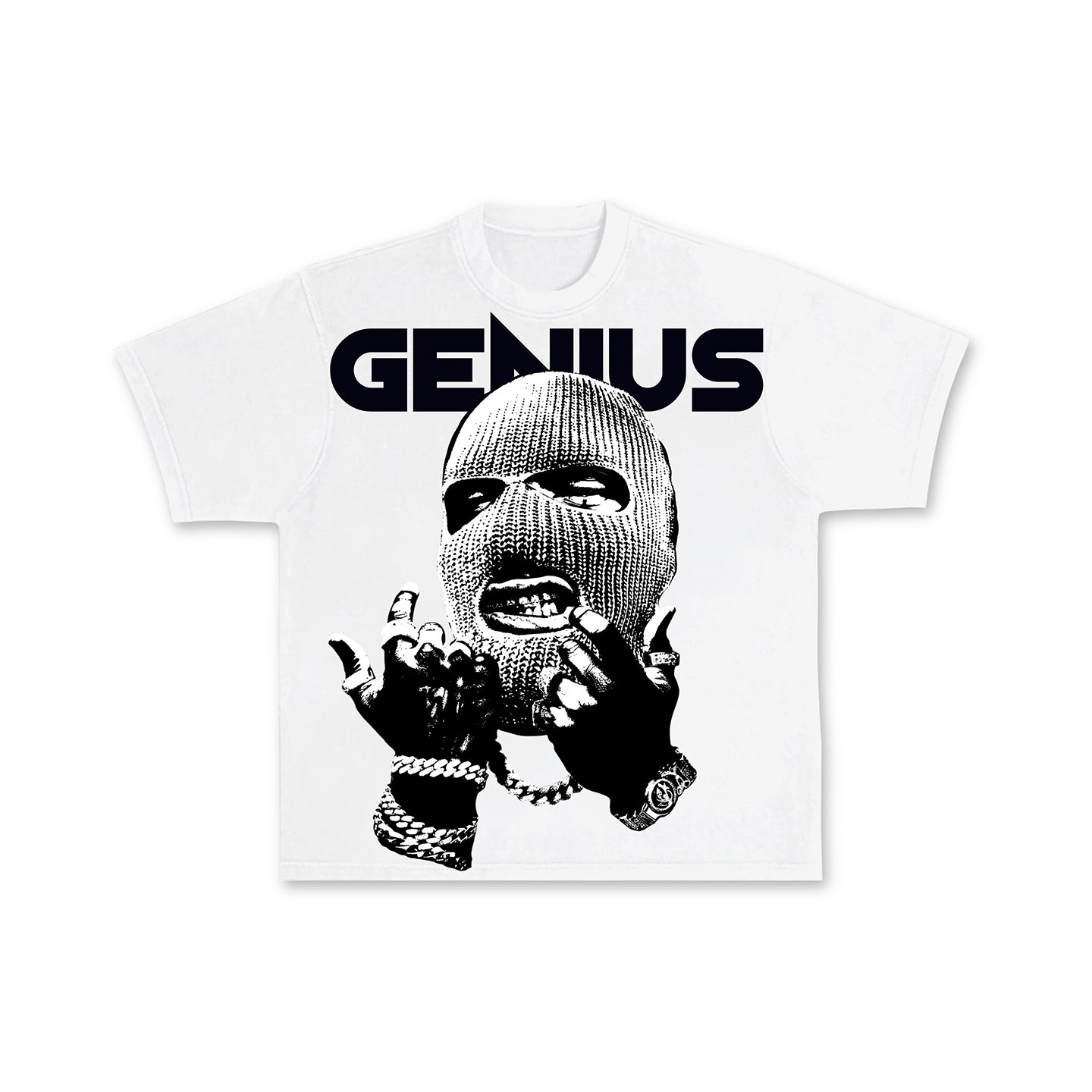 Men's Street Genius Graphic Casual Short Sleeve Cotton T-Shirt