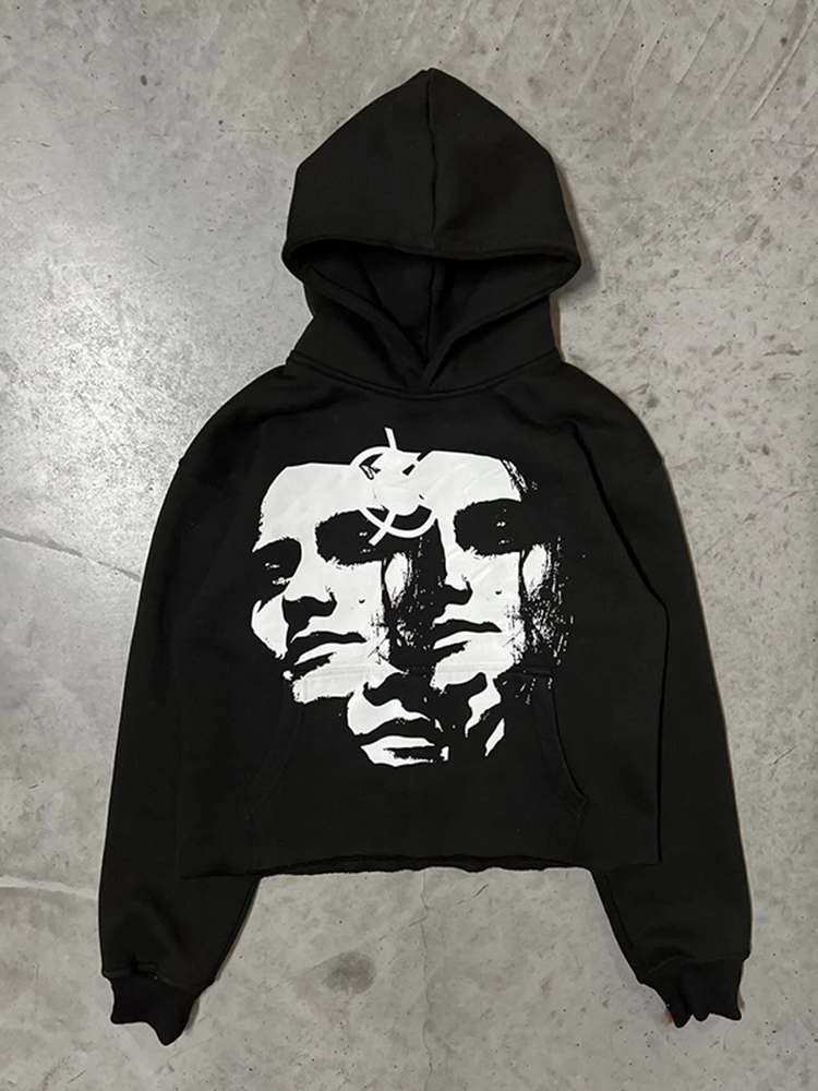 Vintage War With The World Graphics Pocket Hoodie