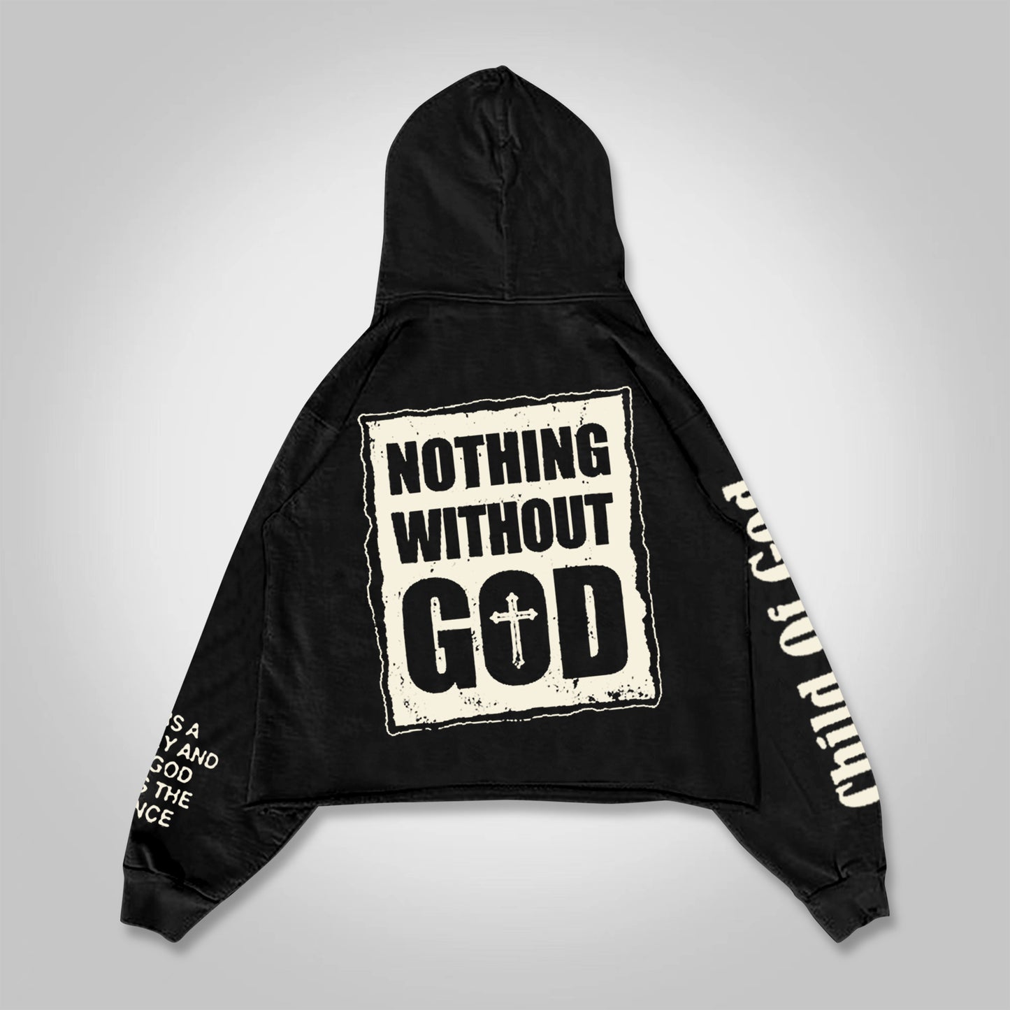 Vercoo Vintage Nothing Without God Angel Wreath Graphics Hoodie