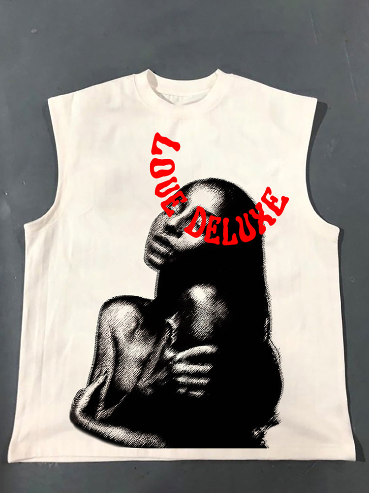 Casual Men's Sade Adu Print Cotton Tank Top