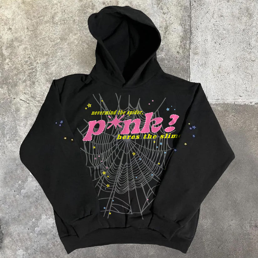 Vercoo Y2k Fashion Spider Graphic Punk Hoodie