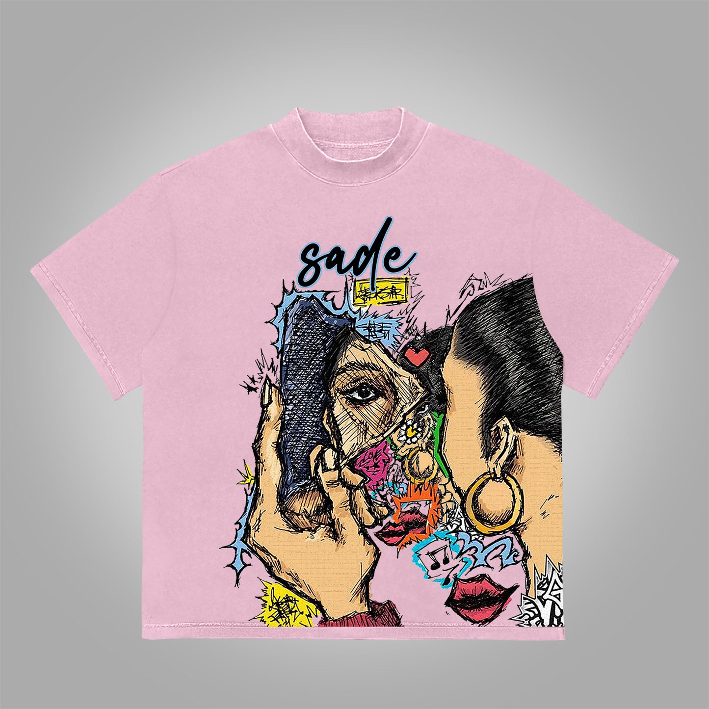 Vercoo Vintage Sade Adu Graphic Print Cotton T-Shirt