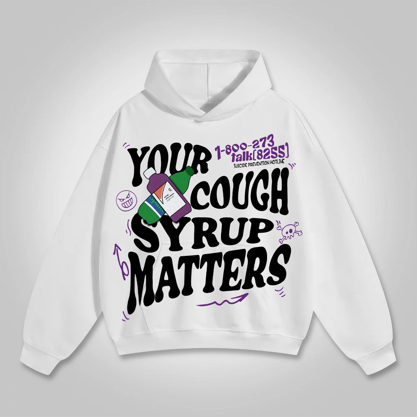 Your Cough Matters Print Graphic Hoodie