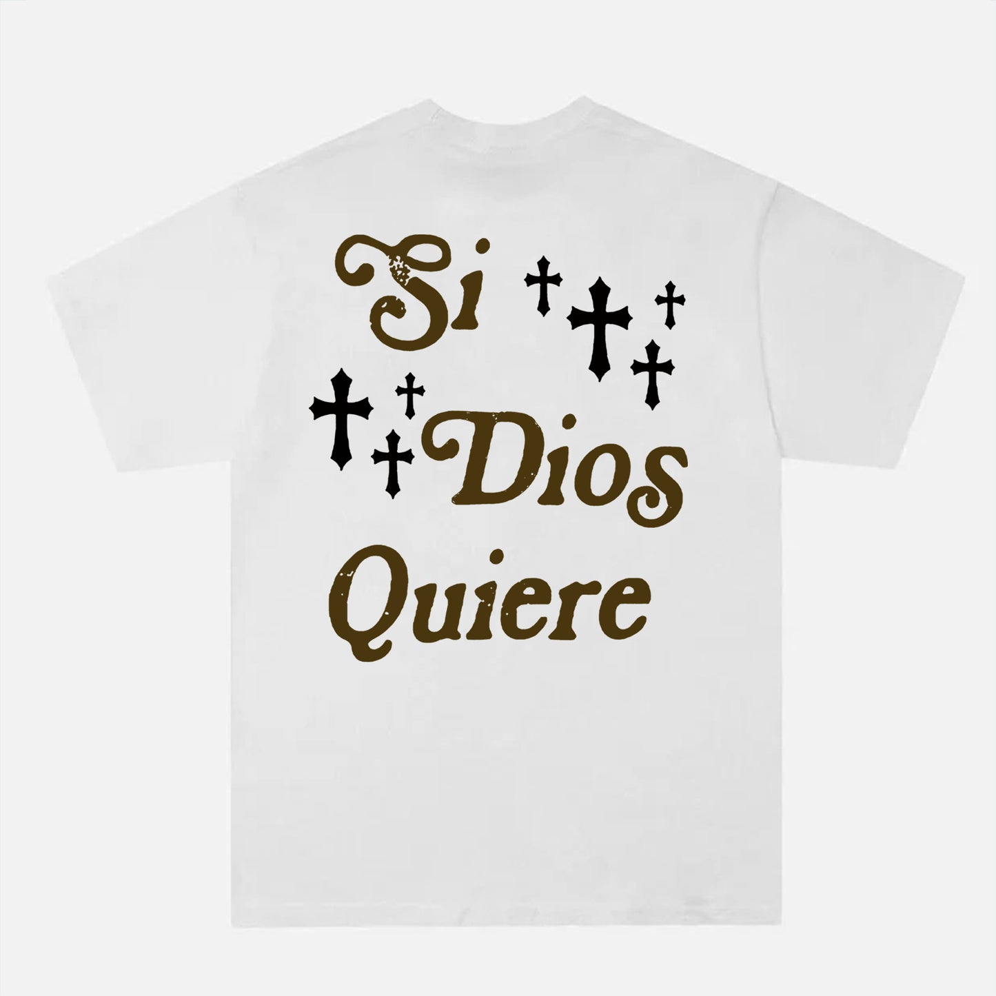 Men's Casual Si Dios Quiere Printed Cotton Short T-Shirt