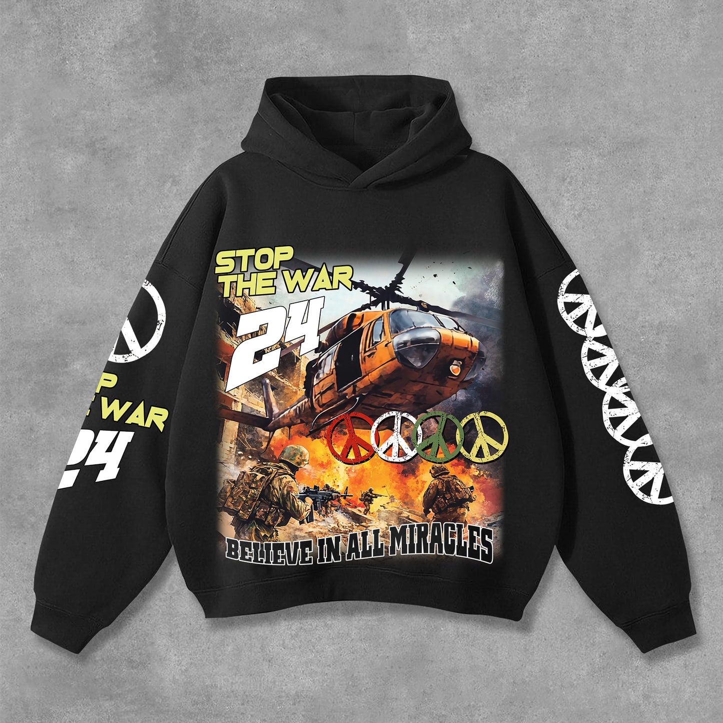 Vercoo Warzone Stop The War Graphic Hoodie