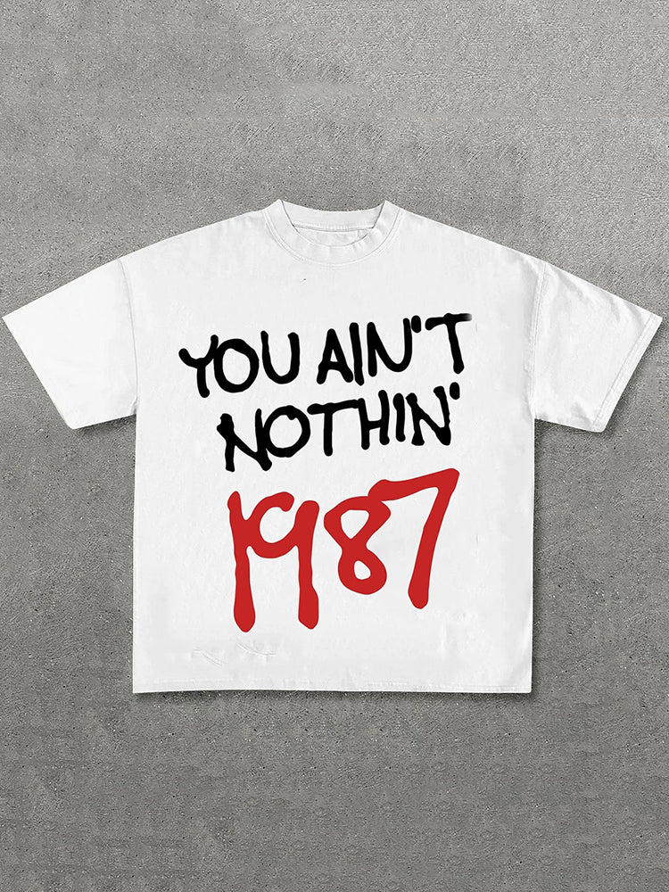 Vercoo Vintage Miss Moonwalk The King Of Pop You Ain't Nothin 1987 Graphic Cotton T-Shirt