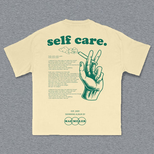 Vintage Self Care Graphic Cotton T-Shirt