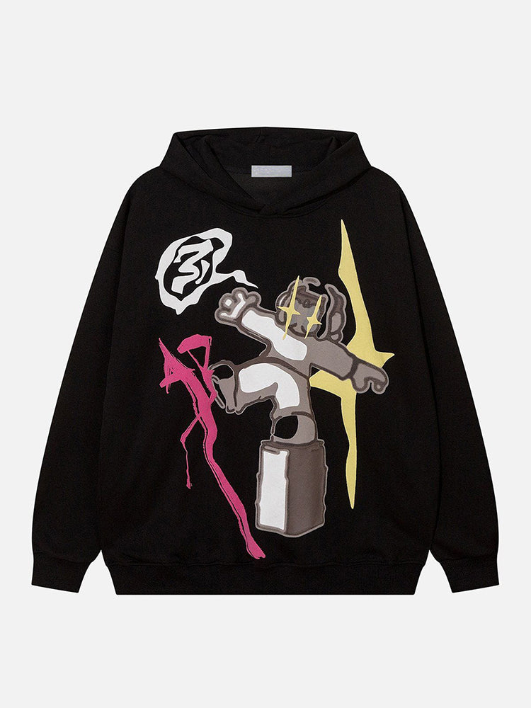 Cartoon Character Print Hoodie