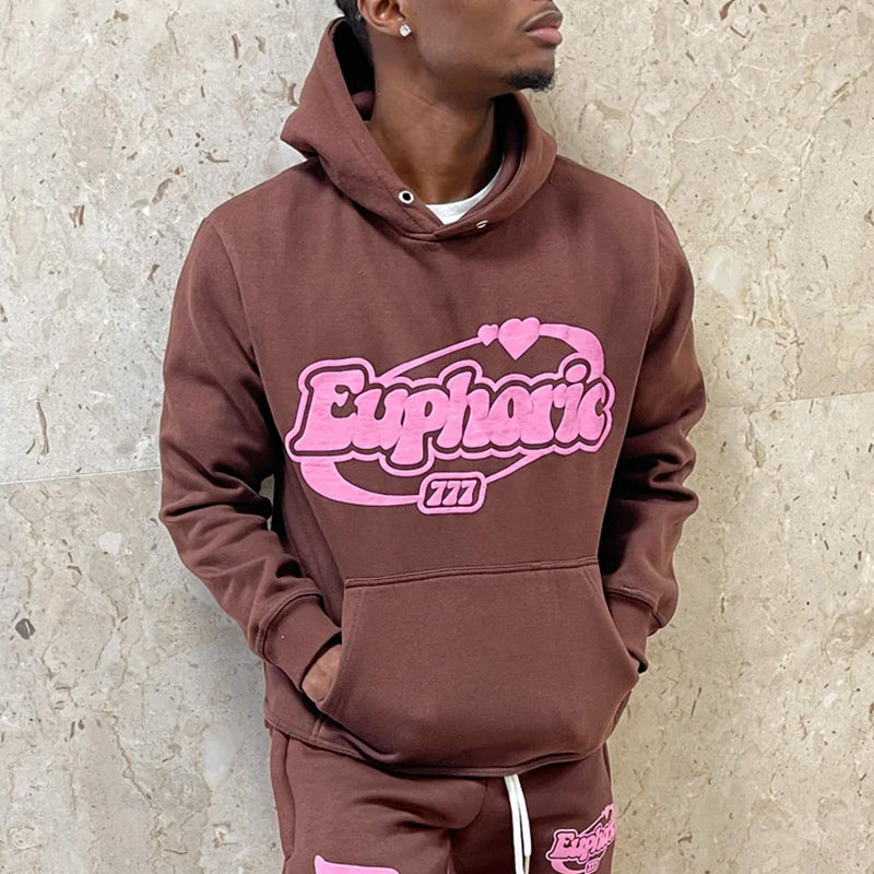 Euphoric Puff Print Graphic Pullover Hoodie