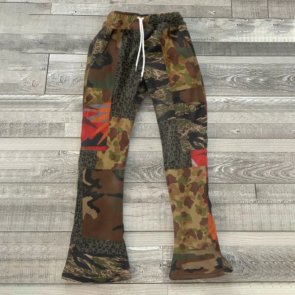 Patchwork Camouflage Print Street Casual Sweatpants