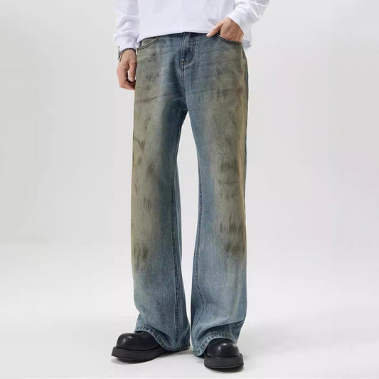 Men's Mud-Dyed Dirtyfit Loose Bootcut Jeans