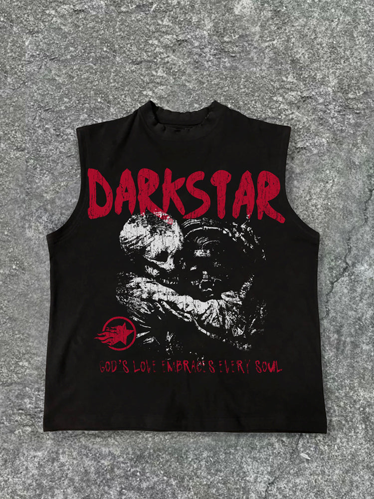 Darkstar-Soul Of God Vintage Old Print Pattern Cotton Tank Top