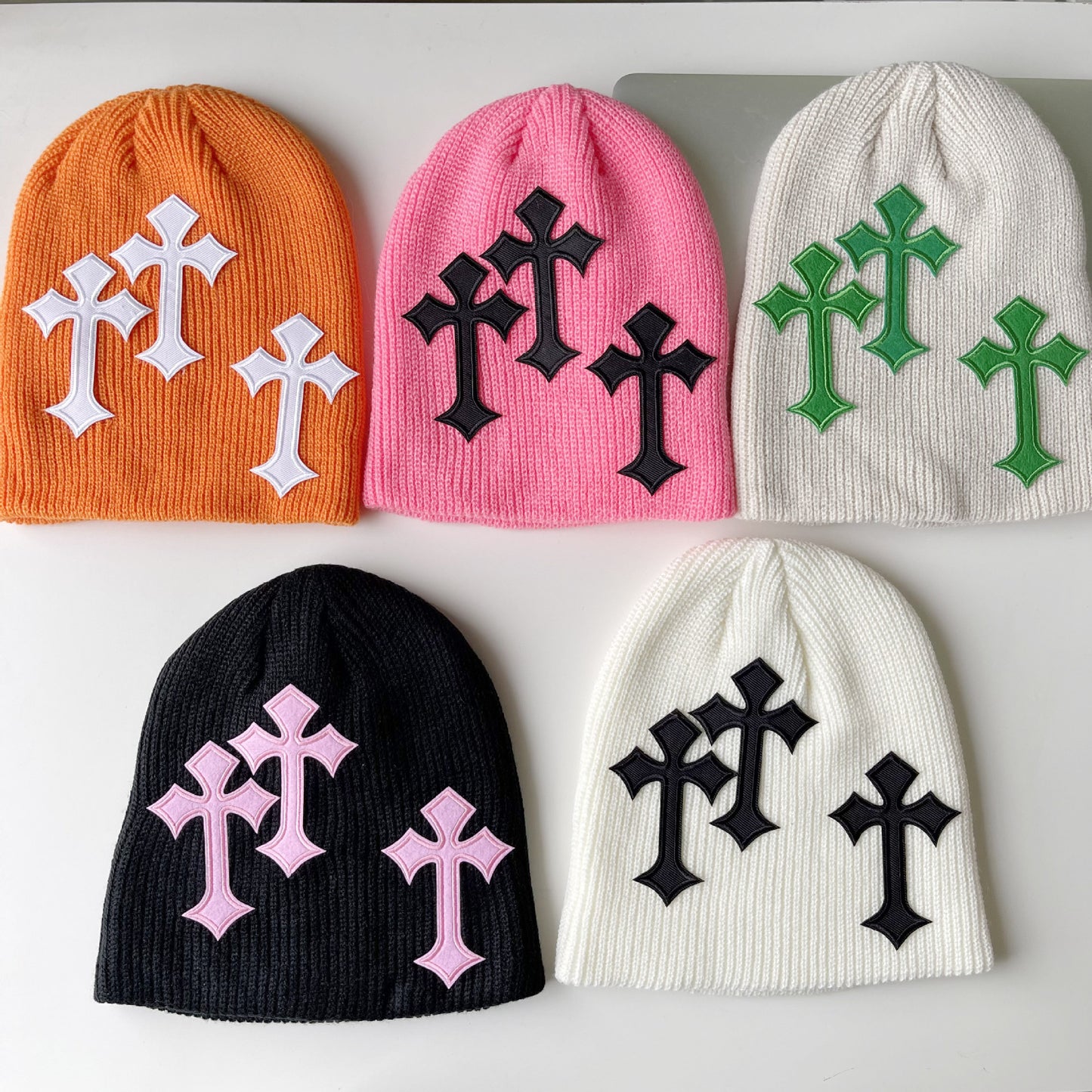 Y2k Casual Gothic Cross Graphic Knitted Hat