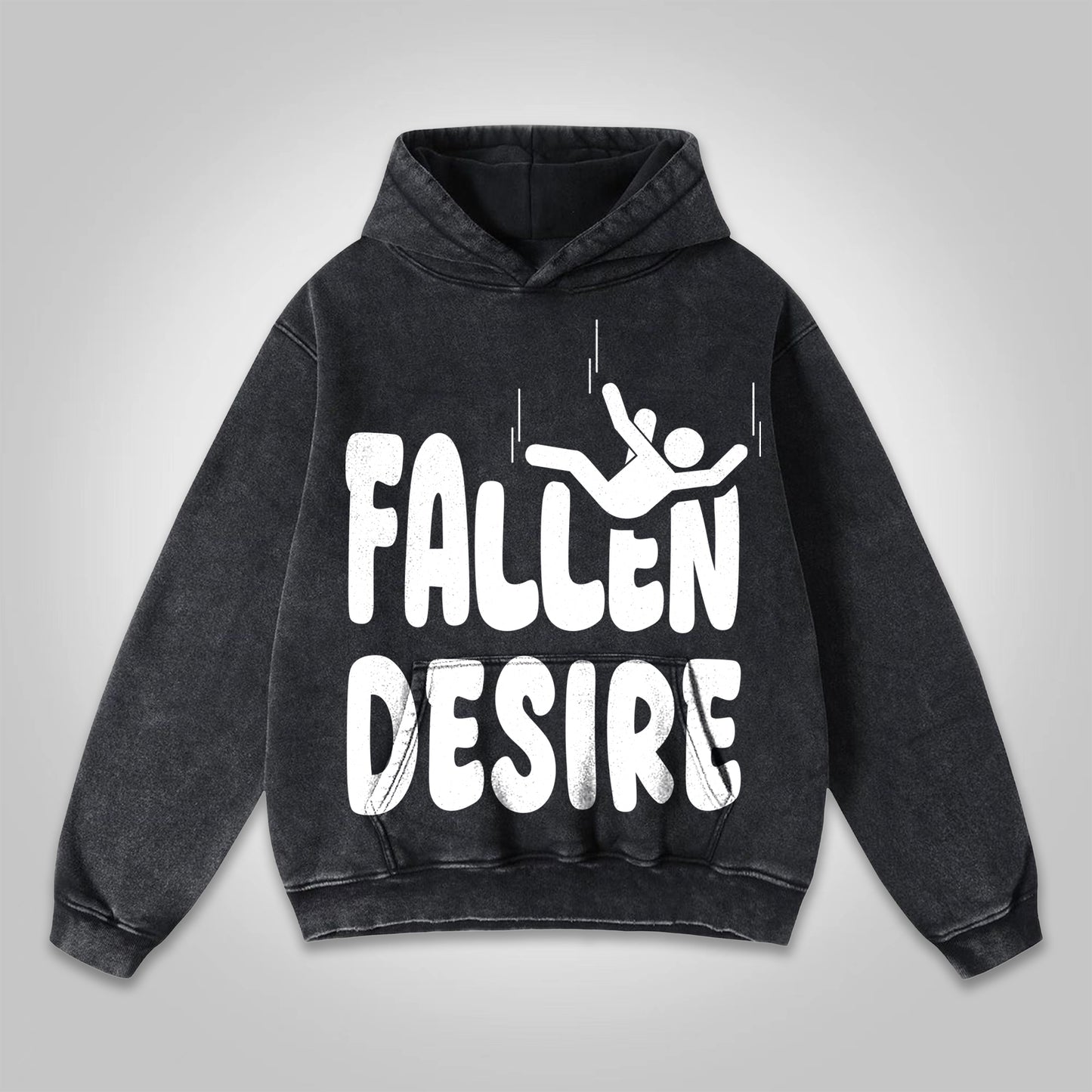 Vercoo We All Fall Desire Fallen Graphics Print Washed Hoodie