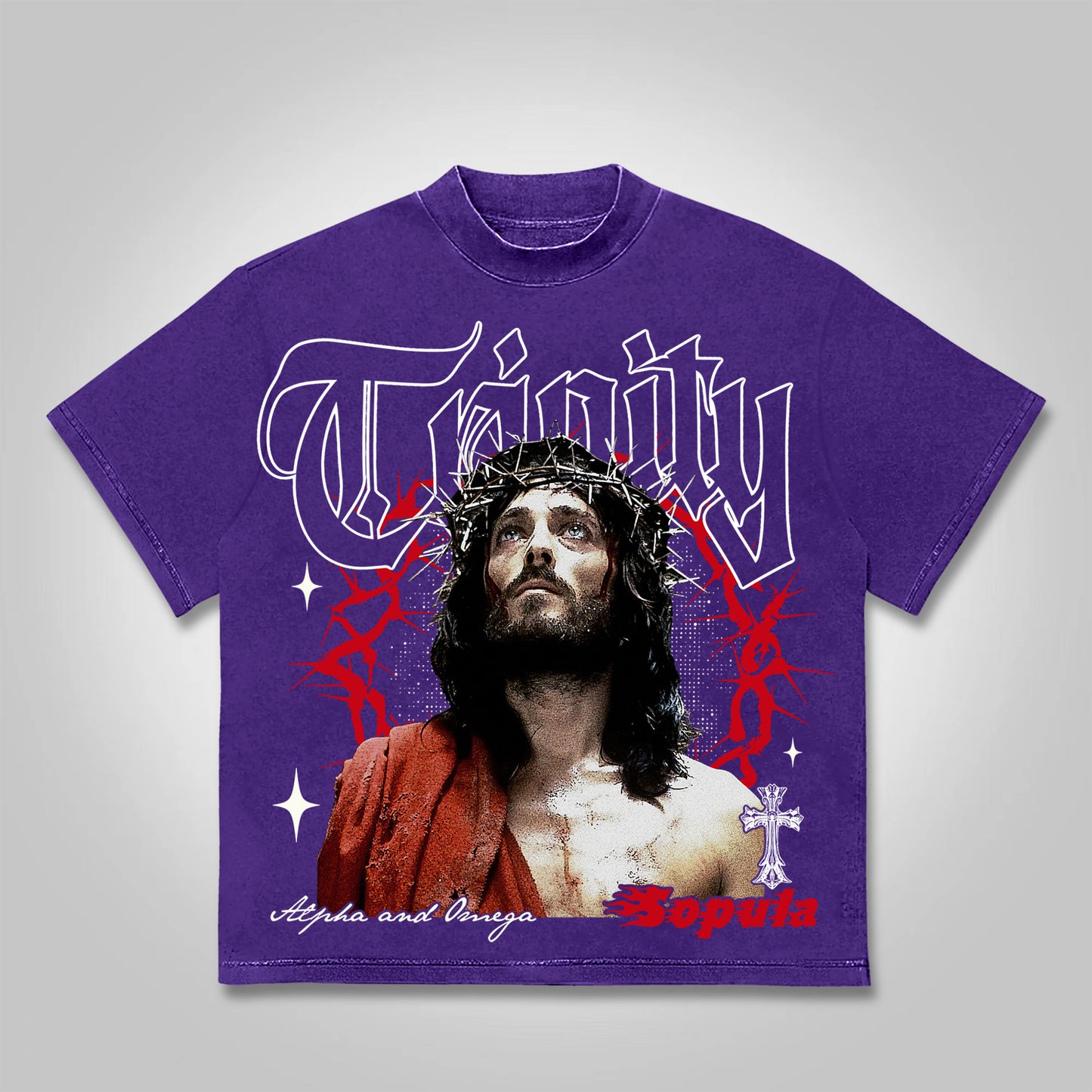 Vintage Thorn Jesus Graphic Cotton T-shirt